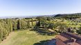 Rolling Hills Italy - For sale Tuscan Farmhouse with tennis court, close to Siena.
