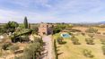 Rolling Hills Italy - For sale lovely stone tower with infinity pool in Cortona.
