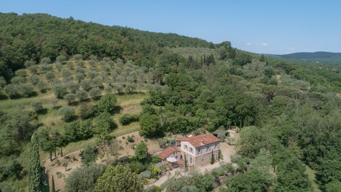 Rolling Hills Italy - Country house immersed in greenery, with views of Lucignano.
